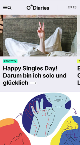 Mobile Ansicht der O*Diaries Startseite