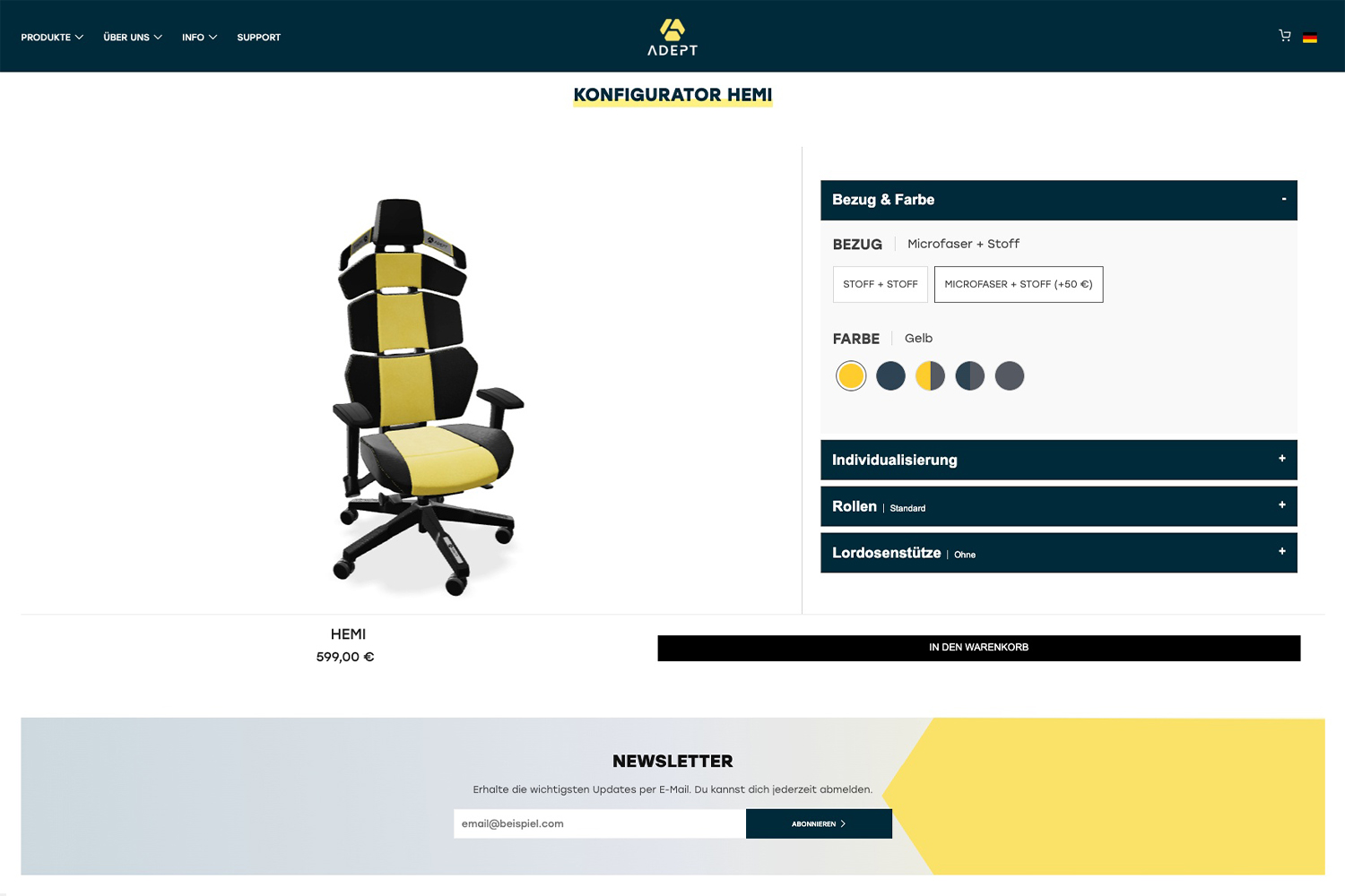 Gaming-Stuhl Konfigurator