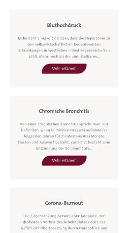 Behandelte Erkrankungen in mobiler Ansicht
