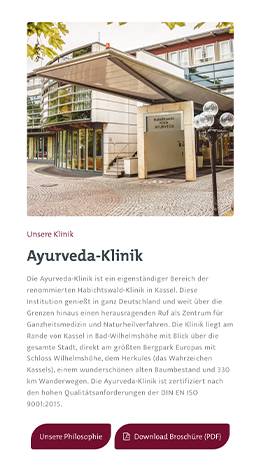 Über und Abschnitt in mobiler Ansicht
